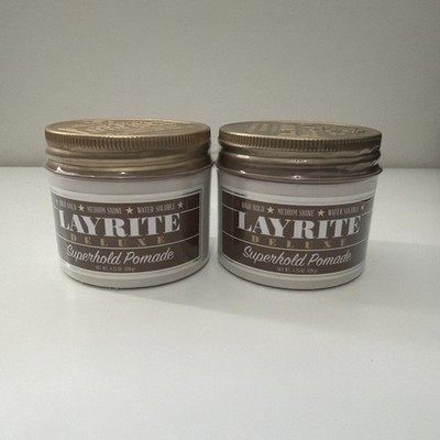 2 Pack New 4.25 oz Layrite Deluxe Super Hold Pomade High Hold Medium Shine