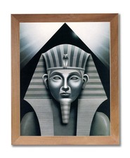 Egyptian Sphinx and Pyramid Wall Picture Honey Framed Art Print