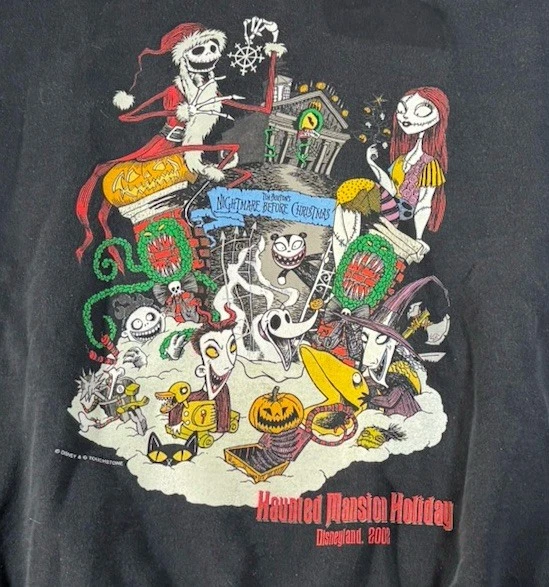 Rare Disneyland Haunted Mansion 02 Nightmare Before Christmas XL Sweatshirt READ - Image 2 of 4