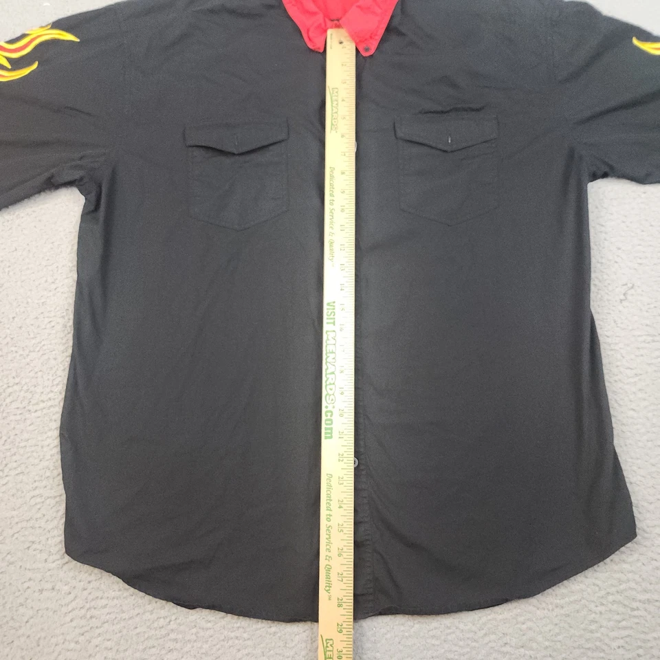 Camisa Rodeo ROPER Para Hombres 2XL Western De Colección Wrancher Rojo Amarillo Llamas Cepillo Foto 3 de 4