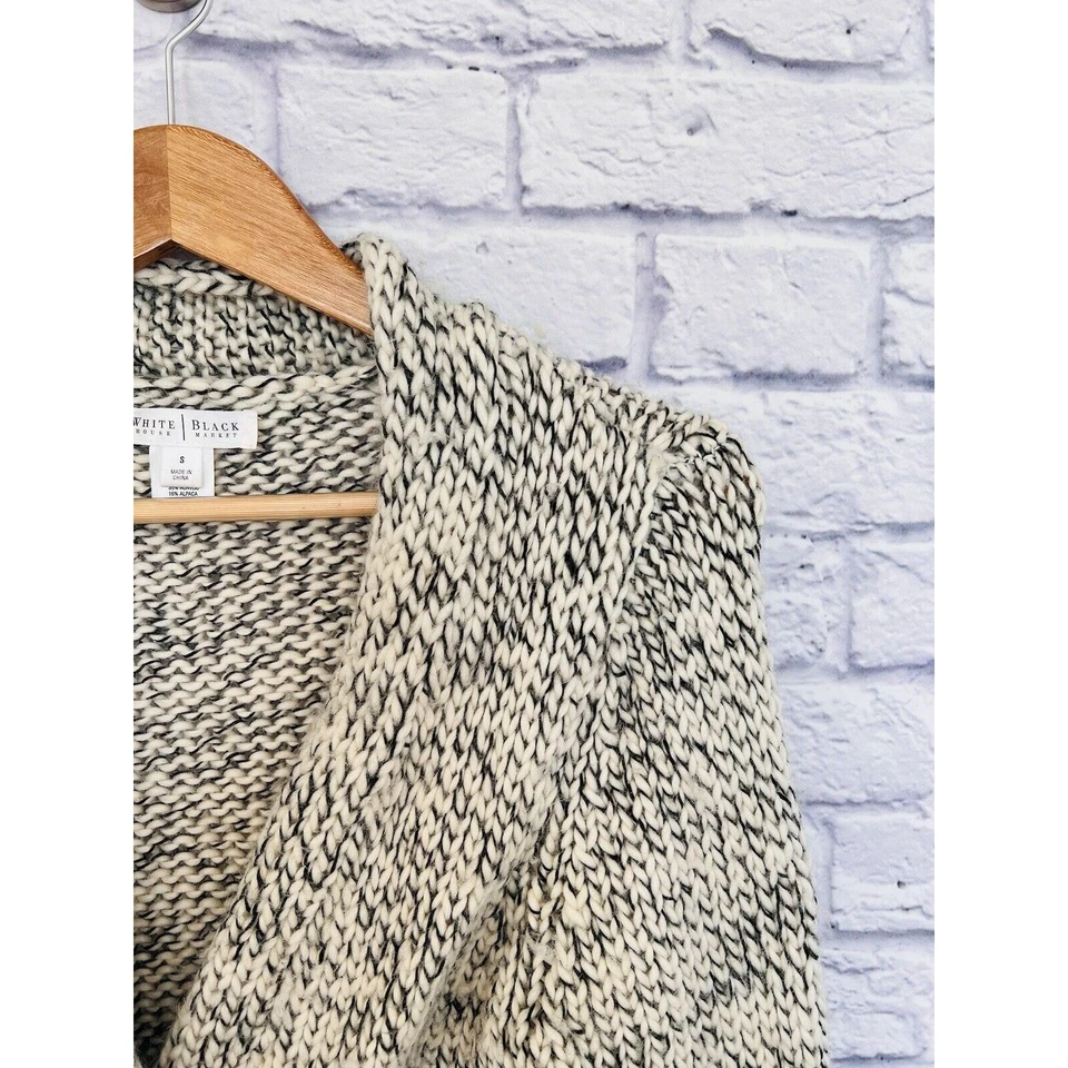 Cárdigan grueso envolvente frontal del mercado negro de la Casa Blanca talla XS mezcla de lana Foto 4 de 4