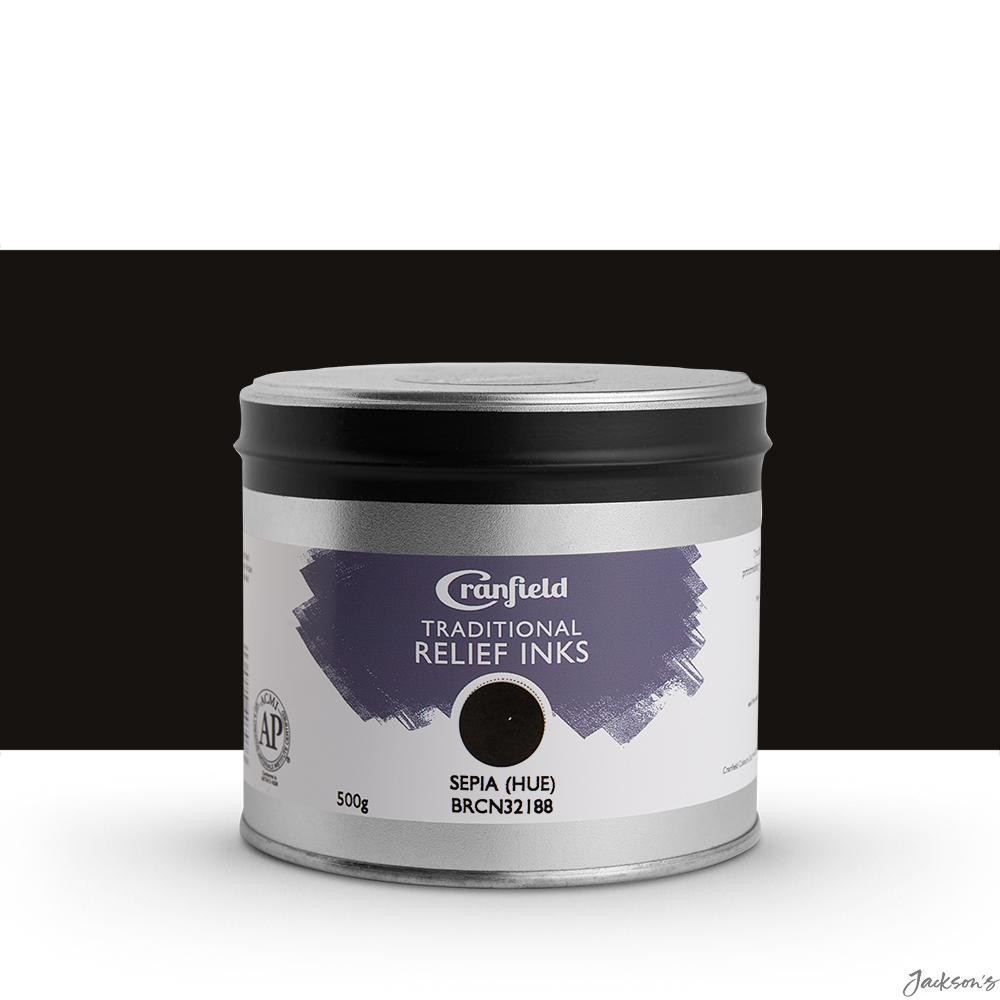 Cranfield Traditional Relief Ink Linseed Oil 500g Sepia For Wood Lino Printing
