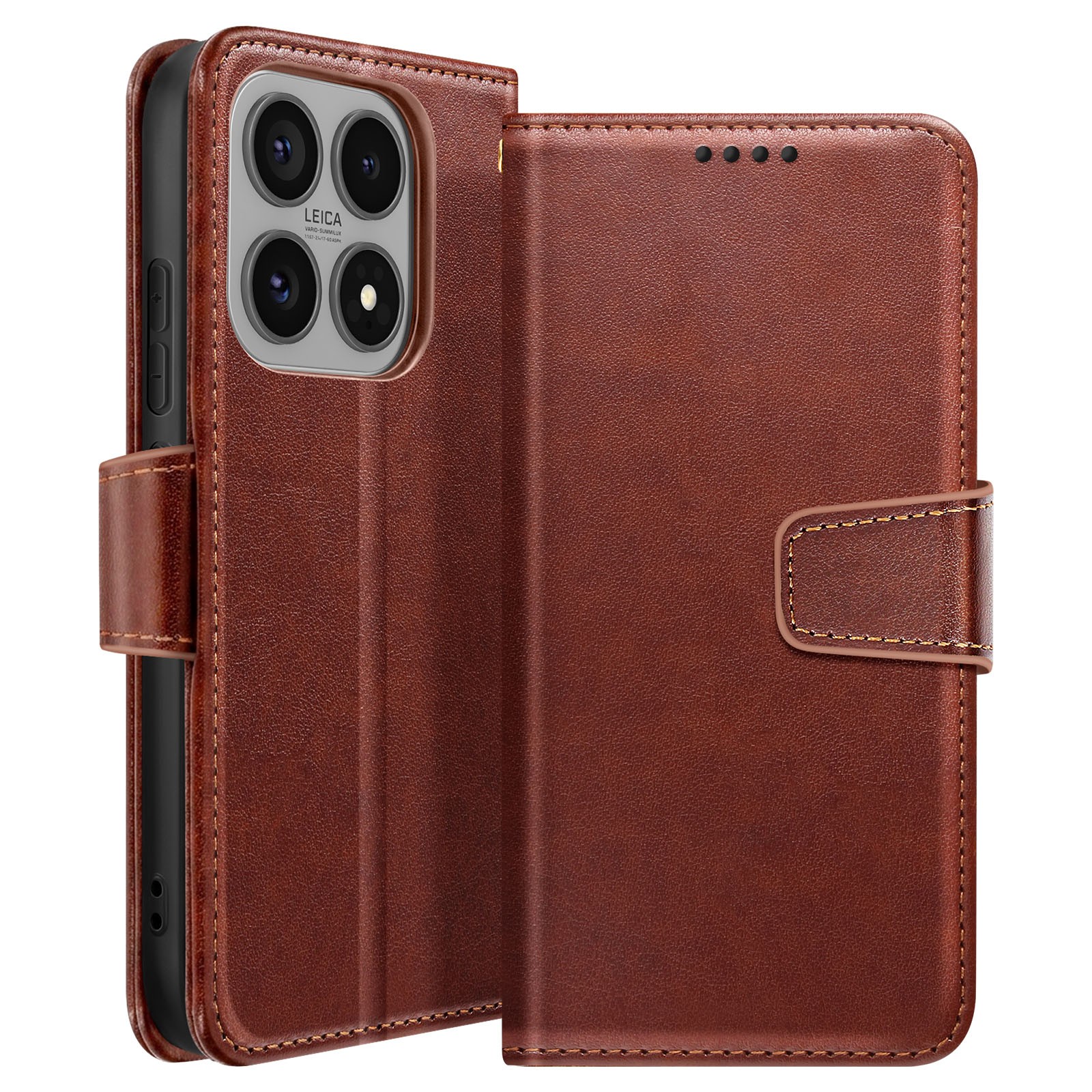Étui portefeuille Xiaomi 17 Avizar clapet magnétique antichoc marron