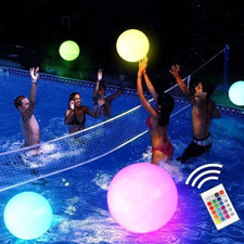 Juguete de Piscina - Juguete de Pelota de Playa Iluminado de 16", Brilla en la Oscuridad Juegos de Piscina Juguetes con 16 Col