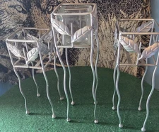 3 Metal Pillar Candle Holders 1 Glass Insert Different Sizes