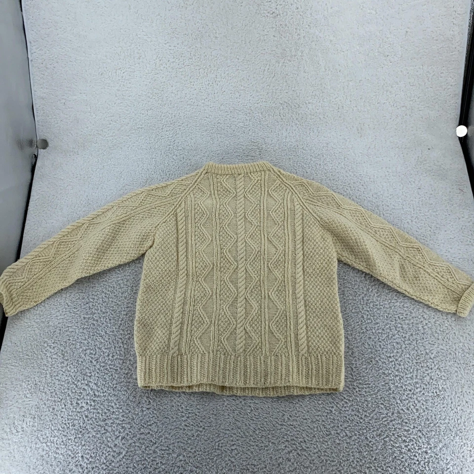 Suéter artesanal vintage de cabaña ajuste corto pequeño suéter tejido con cable de lana años 90 Canadá Foto 3 de 4