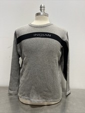 Indian Motorcycle Vintage Long Sleeve Gray Sweater Size - Medium