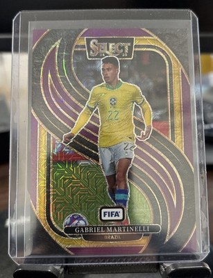 2024-25 Select FIFA Soccer Purple Mojo Prizm Gabriel Martinelli #164 Brazil