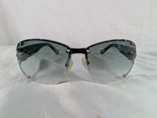 Vintage GUCCI Rectangle Sunglasses Black Frame Blue Gradient Crystal GG 2820/F/S