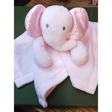Pink Elephant Baby Security Blanket Lovey Plush Stuffed Animal Soother Blanket