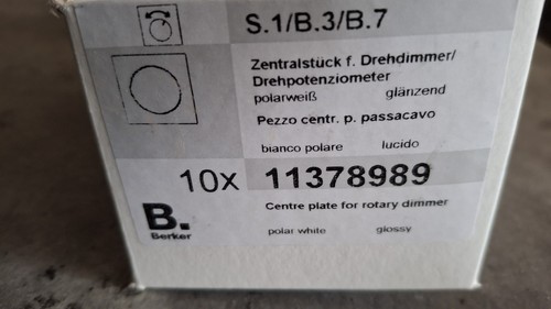 Berker 11378989 Zentralstück mit Regulierknopf f. Drehdimmer S.1/B.3/B.7 weiß - Bild 2 von 2