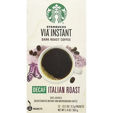 Starbucks VIA Decaf Italian Instant Coffee - 12 Packets Per Box - Exp Nov 2026