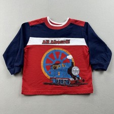 Vintage Thomas The Tank Engine T-Shirt Toddler 2T Red Blue Train All Aboard y2k