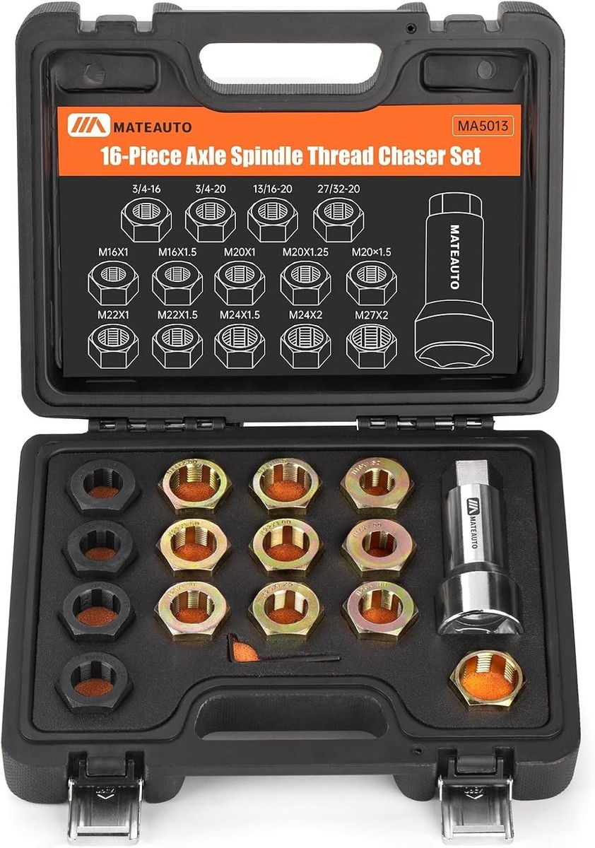 Complete Axle Spindle Repair Kit with Precision Tools for Thread