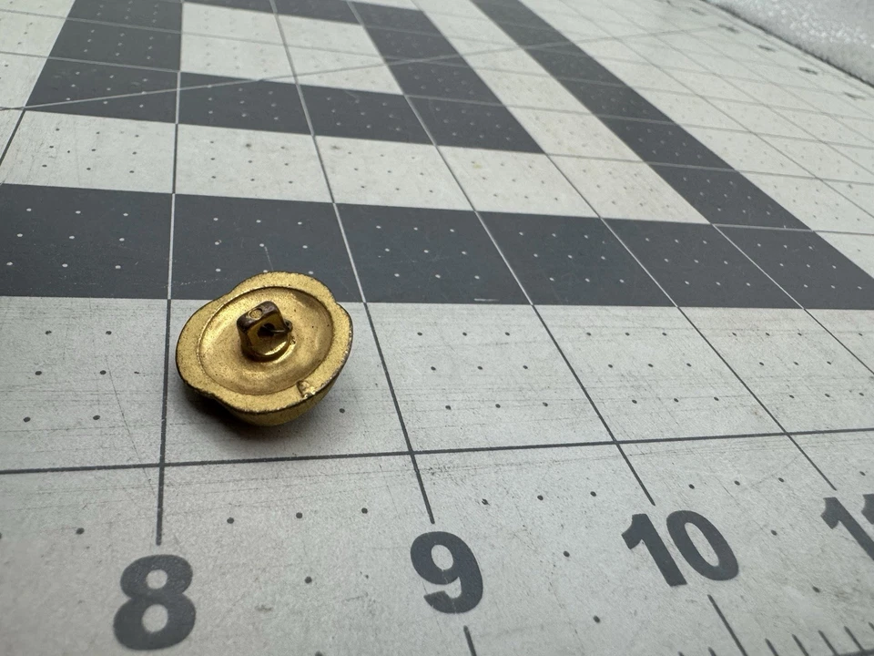 Round Metal Plated Gold Knot Shank Vintage Button - Image 3 of 3