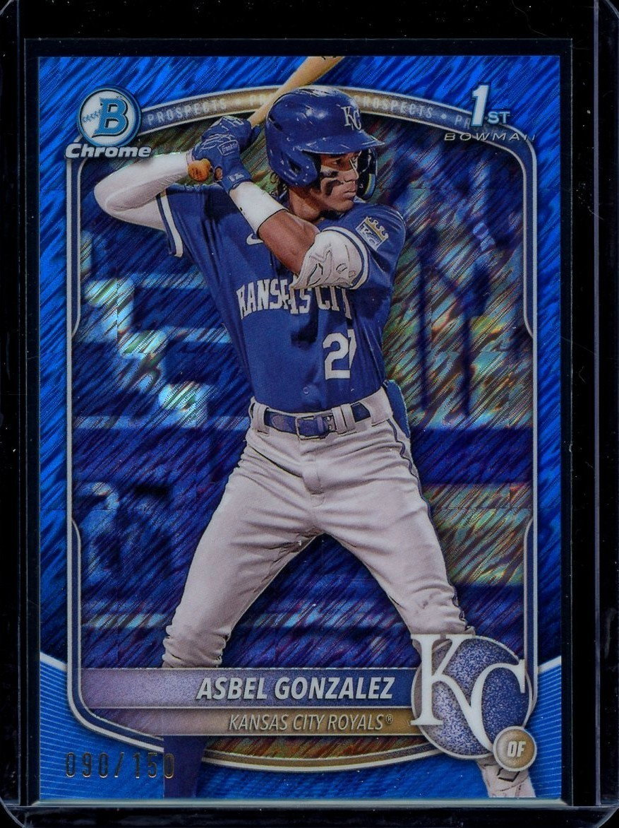2025 1st Bowman Chrome ~ Asbel Gonzalez ~ Blue Shimmer Refractor /150 ~ #BCP-4