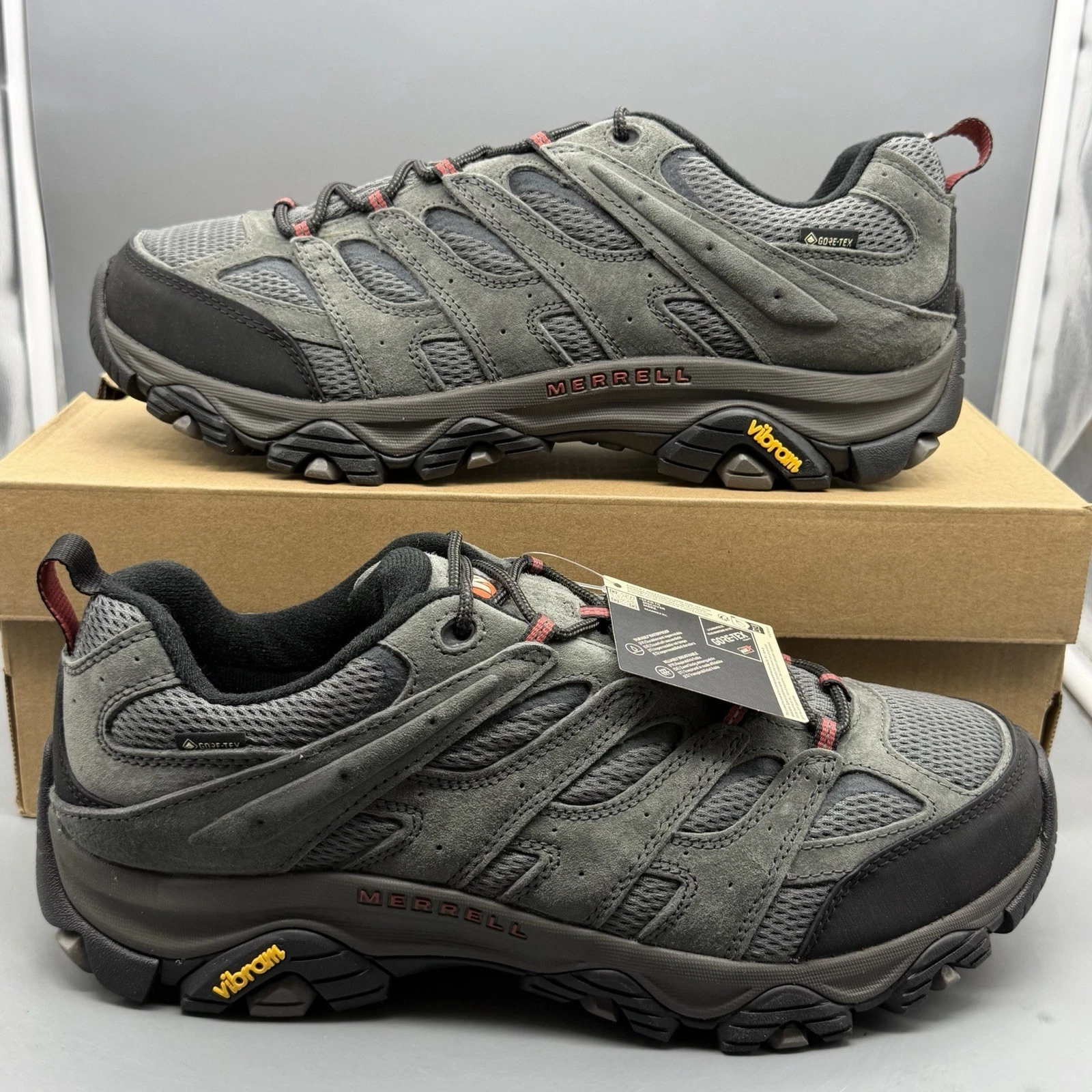 Merrell Moab 3 GTX Men’s 12.5 W Wide Trail Hiking Shoes Waterproof Beluga Grey