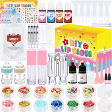 Lip Gloss Making Kit, 73PCS Fun Make Your Own Lip Gloss Kit Kids, Beginner, Lipg