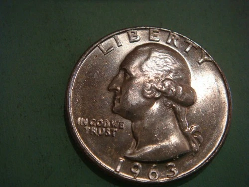 1963 D Washington Quarter - Beautiful Uncirculated, actual coin in photo