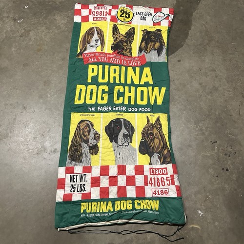 Vintage Collectible Purina Dog Chow Sleeping Bag Camping Promotional 1970s