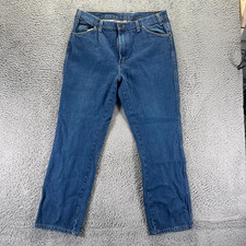 Dickies Jeans Men 38x32 Blue Cotton Denim Straight Utility Faded Workwear Travel