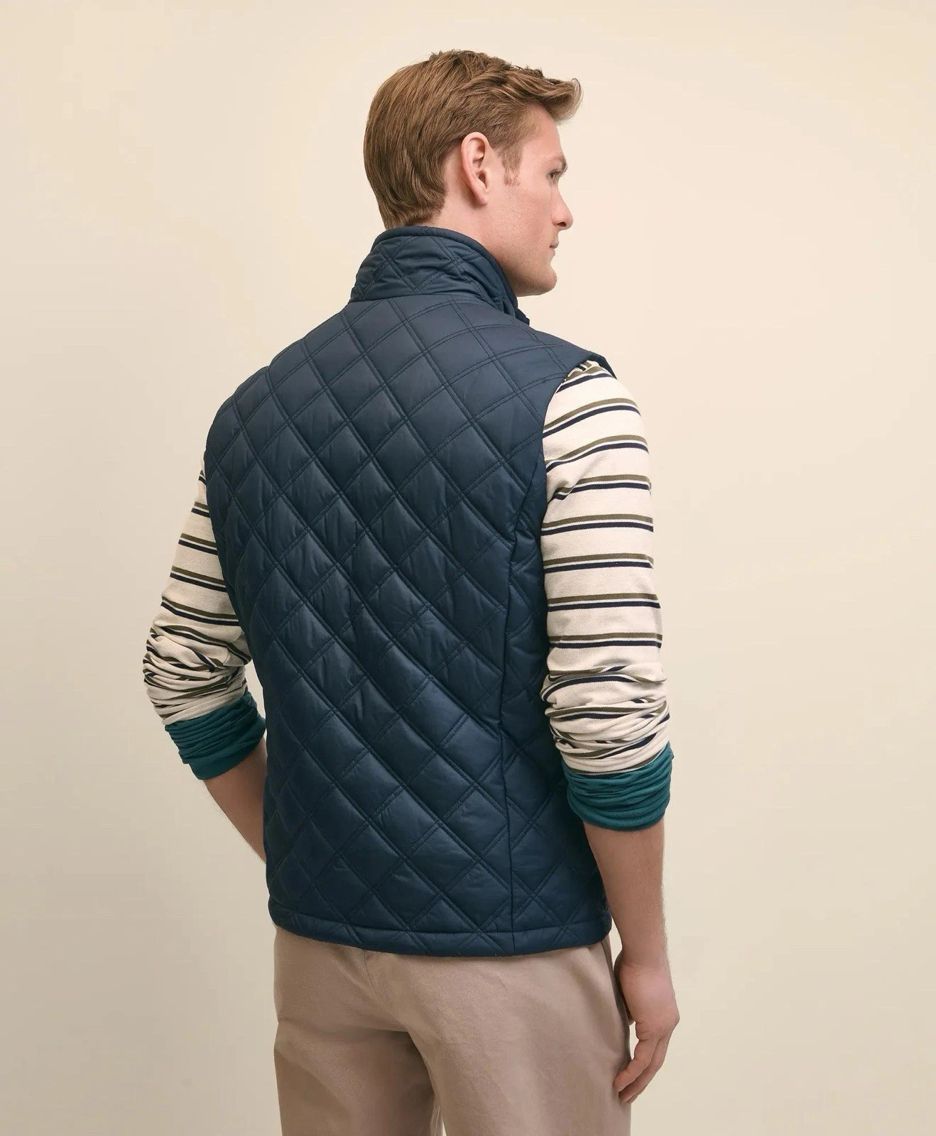 Brooks Brothers Men's Quilted Full Zip Polyester Vest w/ Pockets Blue M - product detail image 9