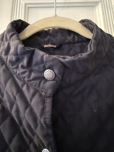 Barbour Womens Fulbourne Lightweight Quilted Jacket Long Navy Blue Size 8 - Picture 11 of 14