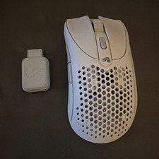 Glorious Model D 2 Wireless Gaming Mouse White w/ USB Receiver Tested Working