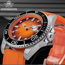 41MM ADDIESDIVE Diver Quartz Men's Watch 200M Waterproof Luminous Silicone NEW