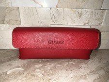 Guess Red Shell Case Holder Magnetic Button Clasp Eyeglass/Reading Glasses Case