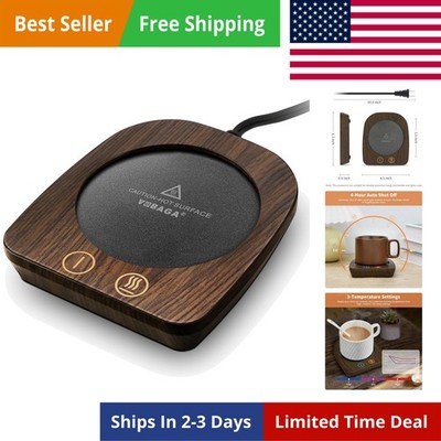 Imitation Wood Grain Coffee Cup Warmer & Mug Warmer for Desk, Electric Coffee...