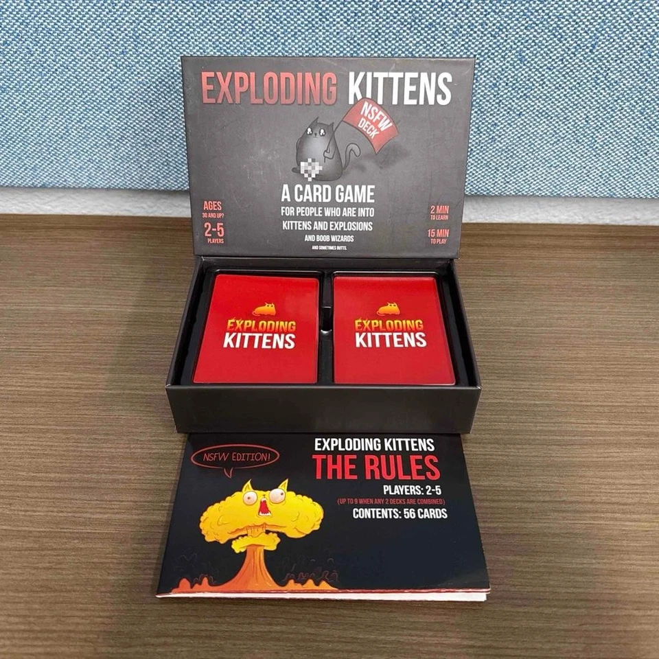 Lote de 2 Juegos de Cartas Exploding Kittens Original y NSFW Ediciones Adultos Gatitos Gatos Foto 4 de 4