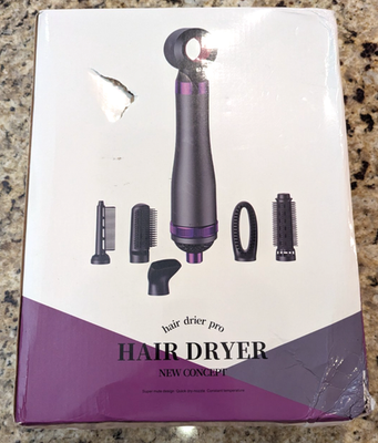 New Concept 6-in-1 Hair Dryer Pro Interchangeable Hot Air Comb