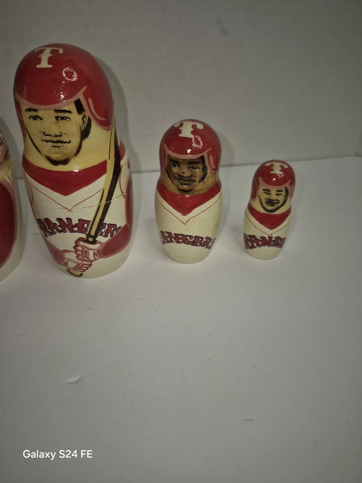 Muñeca de anidación rara de colección matrioska rusa Texas Rangers MLB béisbol Foto 4 de 4