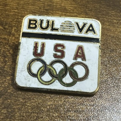 US OLYMPIC TEAM 1988 BULOVA SPONSOR PIN BADGE ENAMEL UNITED STATES
