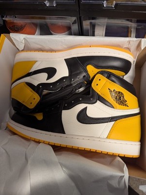 Size 10 Nike Air Jordan 1 Retro High OG Taxi Yellow Toe