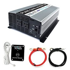 1000W Pure Sine Wave Inverter 12V DC to 120V AC with 2 AC Outlets  1 5V USB