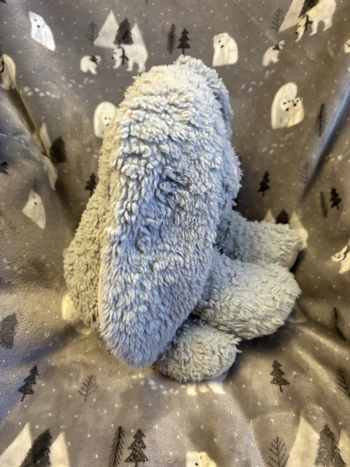 Asda Grey Bunny Rabbit Soft Toy Pink Nose & Mouth 13” Plush Excellent ...