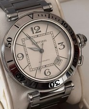 CARTIER PASHA SEATIMER 40MM WATCH  #2790 & CARTIER BOX, Bracelet size 19cm