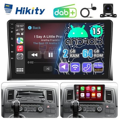 DAB+ CarPlay Android 15 Radio Für VW T5 Transporter Multivan Navi WIFI BT Kamera