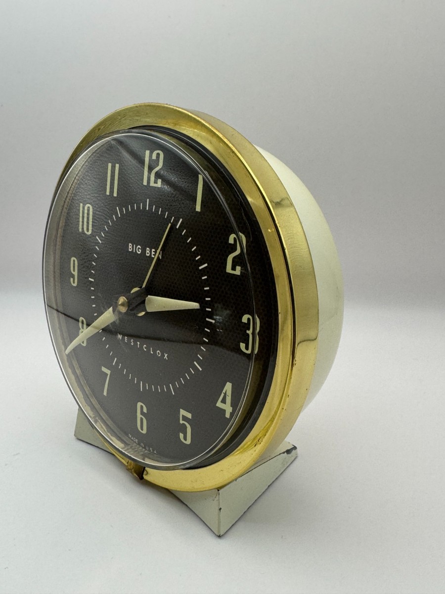 Vintage Westclox Big Ben Style 7 Alarm Clock ivory, metal, working