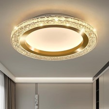 28W Gold LED Flush Mount Ceiling Light 11.81" Ceiling Chandelier
