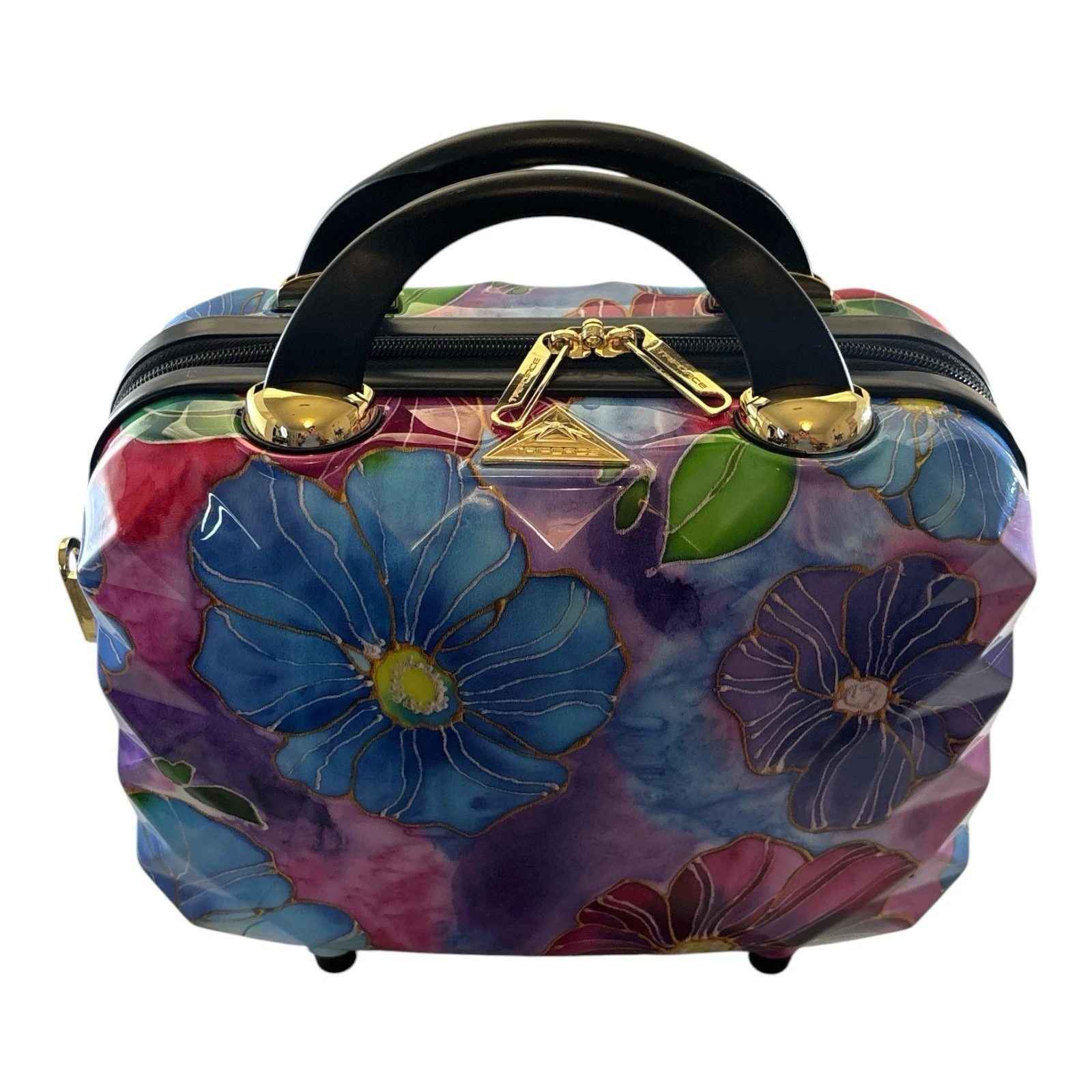 Triforce Firenze Floral Hard Shell Beauty Train Case Makeup Travel Bag Organizer