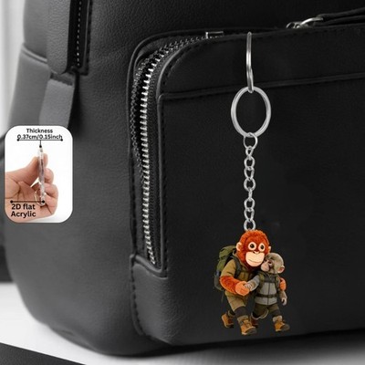 Unique Red Orangutan Keyring With Soft Plush Accents And Sturdy Build