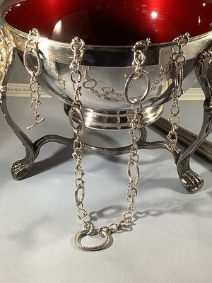 Designer signierte Michael Dawkins schwere 3,7 Unzen Sterlingsilber 36 Zoll Knebel Halskette