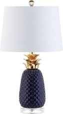Navy/Gold Pineapple 23" Ceramic LED Table Lamp for Bedroom  Office