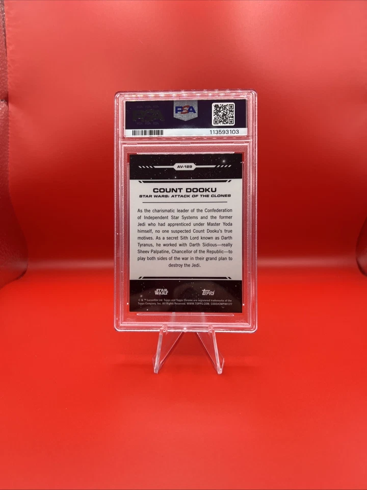 2024 TOPPS STAR WARS CHROME COUNT DOOKU AV-MUSTAFAR LAVA 7/10 PSA 7 - Image 2 of 2