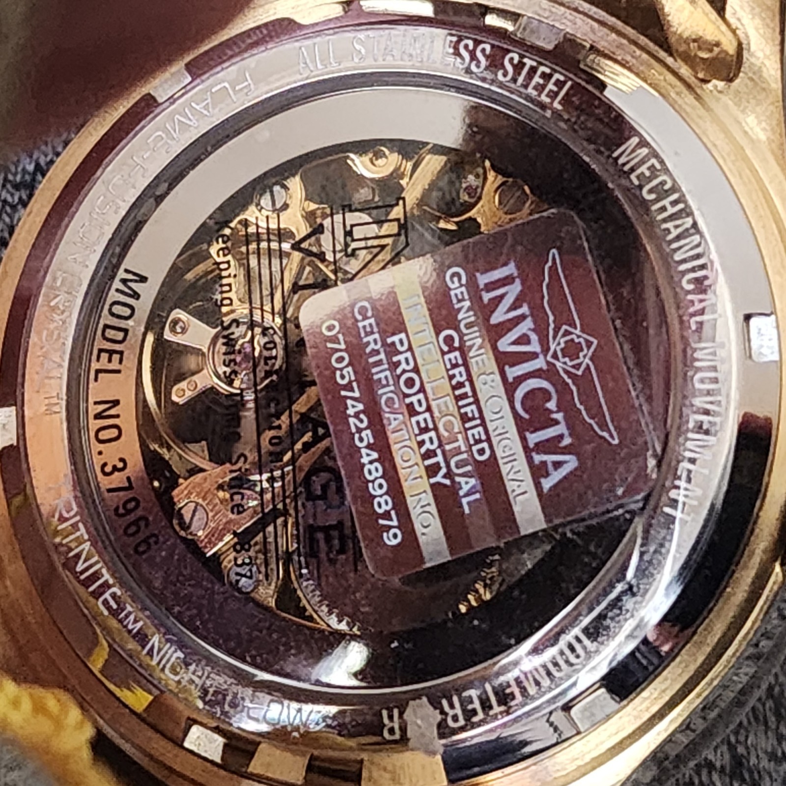 NOS INVICTA CHRONOGRAPH AUTOMATIC SKELETON WATCH … - image 12