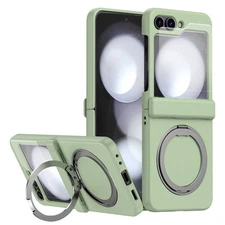 Matte Magnetic Cover For Samsung Z Flip 7/6 Case w/ Hinge Protection+Ring Stand