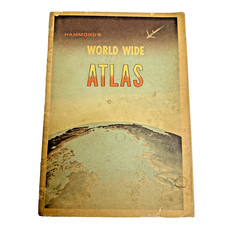 Vintage 1955 Hammond's World Wide Atlas Color Maps